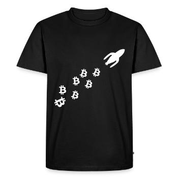 La fusée à pièces - T-shirt Premium bio Homme - noir - Devant - Nico (187cm)