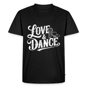 Prêt pour la danse en ligne Love Line Dancing - T-shirt Premium bio Homme - noir - Devant - Nico (187cm)
