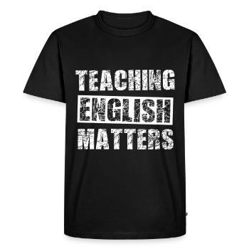 Le professeur d’anglais - T-shirt Premium bio Homme - noir - Devant - Nico (187cm)