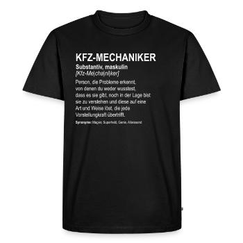 KFZ-Mechaniker Definition Shirt Automechaniker - Männer Premium Bio T-Shirt - Schwarz - Vorne - Nico (187cm)