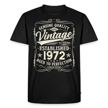 Né en 1972 Vintage Cadeau d’anniversaire - T-shirt Premium bio Homme - noir - Devant - Nico (187cm)