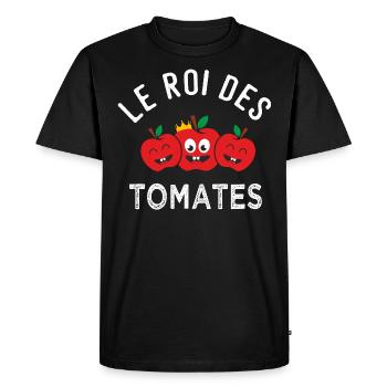 jardinier jardin cadeau homme roi des tomates - T-shirt Premium bio Homme - noir - Devant - Nico (187cm)