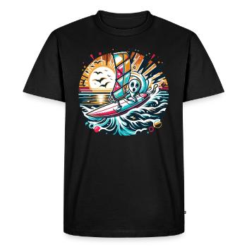 Les surfeurs en action - T-shirt Premium bio Homme - noir - Devant - Nico (187cm)