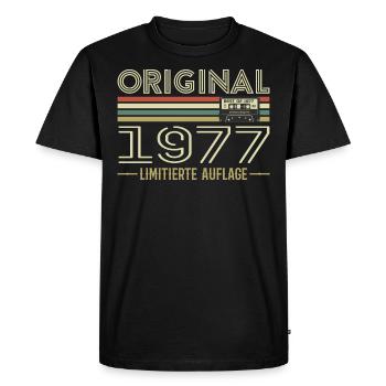 Original 1977 Vintage rétro anniversaire Vintage - T-shirt Premium bio Homme - noir - Devant - Nico (187cm)