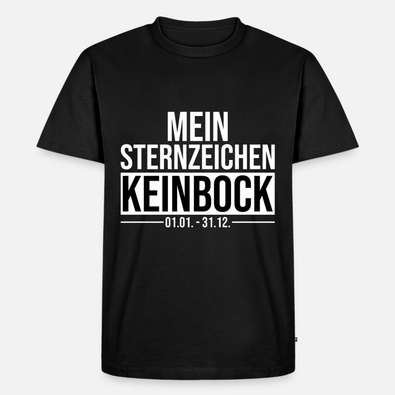 Mein Sternzeichen Keinbock - Männer Premium Bio T-Shirt - Schwarz