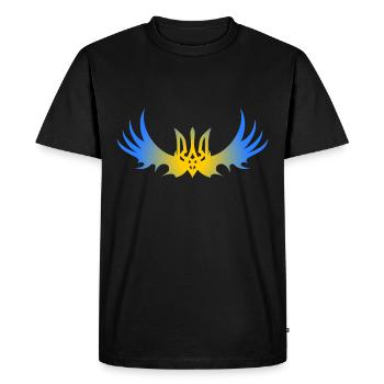 Ukraine Ukrainian coat of arms tribal support - Men's Premium Organic T-Shirt - black - Front - Nico (187cm)