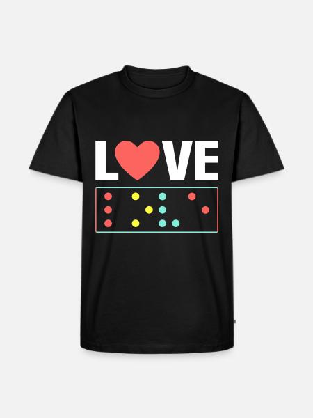 Love Braille - Men's Premium Organic T-Shirt - black