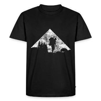 Mountain - Hiking - (21) - Men's Premium Organic T-Shirt - black - Front - Nico (187cm)