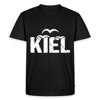 Mouette de Kiel Ville hanséatique de Kiel - T-shirt Premium bio Homme - noir - Devant - Nico (187cm)