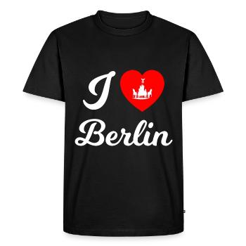 Le cœur de Berlin - T-shirt Premium bio Homme - noir - Devant - Nico (187cm)
