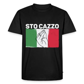 Italien Drôle de phrases de Sto Cazzo Citations - T-shirt Premium bio Homme - noir - Devant - Nico (187cm)