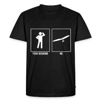 Her husband - I - Paragliding Action Fron - Men's Premium Organic T-Shirt - black - Front - Nico (187cm)