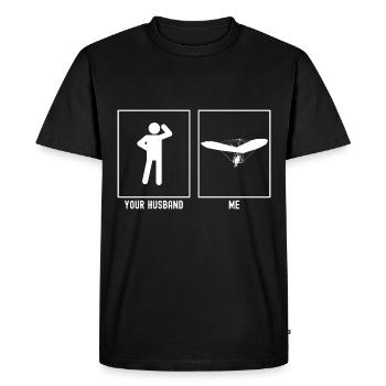 Her husband - I - Paragliding Action Vekt - Men's Premium Organic T-Shirt - black - Front - Nico (187cm)