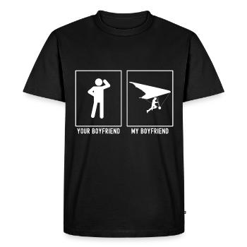 Votre ami - Mon ami - Sky Glide Right - T-shirt Premium bio Homme - noir - Devant - Nico (187cm)