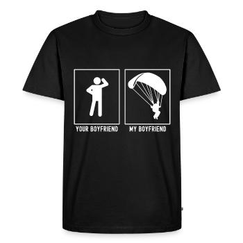 Votre ami - Mon ami - Voiture de parapente - T-shirt Premium bio Homme - noir - Devant - Nico (187cm)
