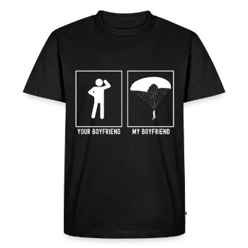 Votre ami - Mon ami - Parapente Ama - T-shirt Premium bio Homme - noir - Devant - Nico (187cm)