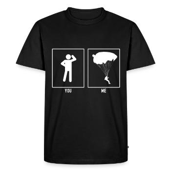 Vous - Moi - Parapente Vue à droite - T-shirt Premium bio Homme - noir - Devant - Nico (187cm)
