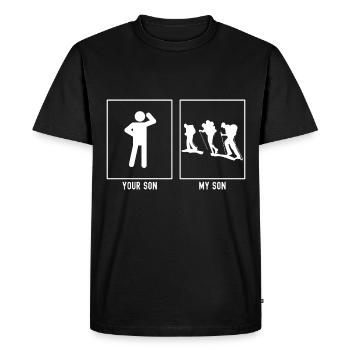 Dein Sohn - Mein Sohn - Wandertrio - Men's Premium Organic T-Shirt - black - Front - Nico (187cm)