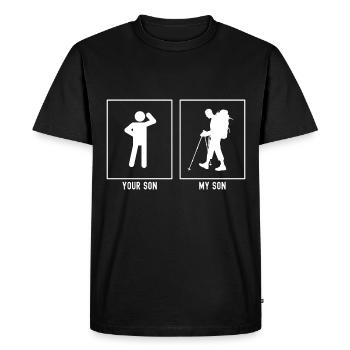 Your Son - My Son - Hiking Solo - Men's Premium Organic T-Shirt - black - Front - Nico (187cm)