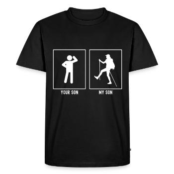 Your son - My son - Wandering person - Men's Premium Organic T-Shirt - black - Front - Nico (187cm)