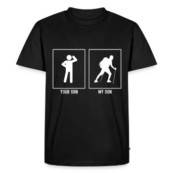 Your son - My son - Difficult hiking - Men's Premium Organic T-Shirt - black - Front - Nico (187cm)