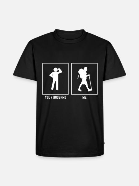 Your husband - I - Hiking can - Men's Premium Organic T-Shirt - black