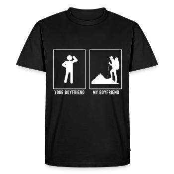 Votre ami - Mon ami - Randonnée en montée - T-shirt Premium bio Homme - noir - Devant - Nico (187cm)