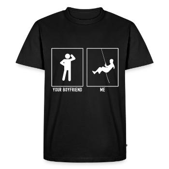 Your friend - me - Climbing Abseiling - Men's Premium Organic T-Shirt - black - Front - Nico (187cm)