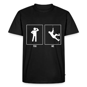 Vous - Moi - Escalade murale - T-shirt Premium bio Homme - noir - Devant - Nico (187cm)