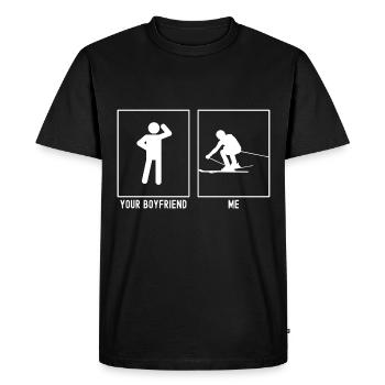 Votre ami - moi - Illustration de liens de ski - T-shirt Premium bio Homme - noir - Devant - Nico (187cm)