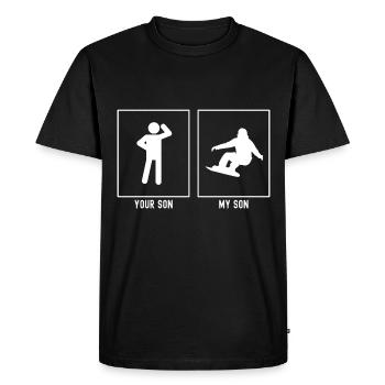 Your Son - My Son - Snowboarding Illustration - Men's Premium Organic T-Shirt - black - Front - Nico (187cm)