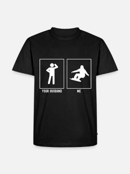 Your husband - Me - Snowboarding professional - Men's Premium Organic T-Shirt - black