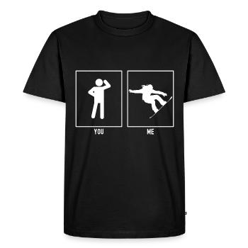 Ton père - Moi - Snowboard radical - T-shirt Premium bio Homme - noir - Devant - Nico (187cm)