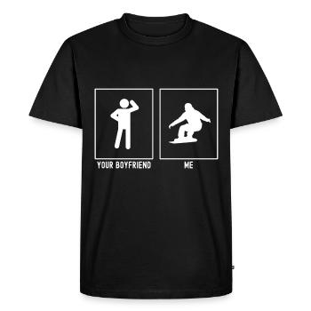 Votre ami - moi - Balade en snowboard - T-shirt Premium bio Homme - noir - Devant - Nico (187cm)