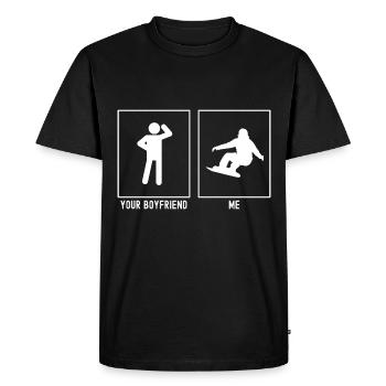 Your Friend - Me - Snowboarding Activity Vector - Men's Premium Organic T-Shirt - black - Front - Nico (187cm)