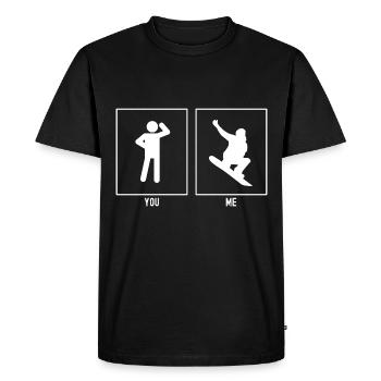 Vous - Moi - Snowboarding Thumbs Up - T-shirt Premium bio Homme - noir - Devant - Nico (187cm)