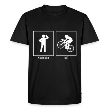 Ton père - Moi - Super Extreme Mountain Biking - T-shirt Premium bio Homme - noir - Devant - Nico (187cm)