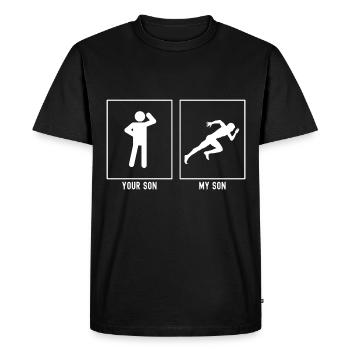 Ton fils - Mon fils - Sprint Run - T-shirt Premium bio Homme - noir - Devant - Nico (187cm)