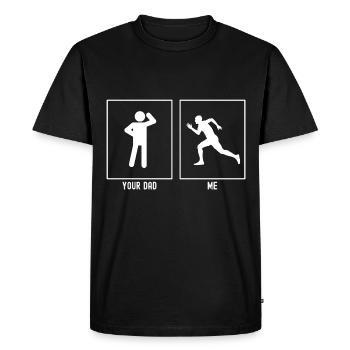 Your Father - Me - Fast Running - Men's Premium Organic T-Shirt - black - Front - Nico (187cm)