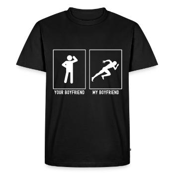 Your Friend - My Friend - Start of Running - Men's Premium Organic T-Shirt - black - Front - Nico (187cm)