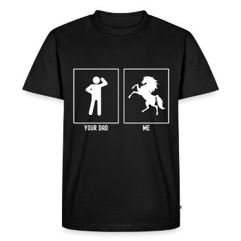 Your father - me - Majestic horse - Men's Premium Organic T-Shirt - black - Front - Nico (187cm)