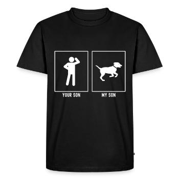 Your Son - My Son - Dog Runs - Men's Premium Organic T-Shirt - black - Front - Nico (187cm)