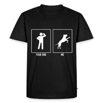 Your father - I - dog begs - Men's Premium Organic T-Shirt - black - Front - Nico (187cm)