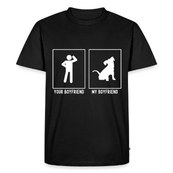 Your Friend - My Friend - Dog - Men's Premium Organic T-Shirt - black - Front - Nico (187cm)