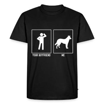 Your friend - me - dog standing - Men's Premium Organic T-Shirt - black - Front - Nico (187cm)