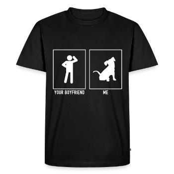 Your boyfriend - me - puppy - Men's Premium Organic T-Shirt - black - Front - Nico (187cm)