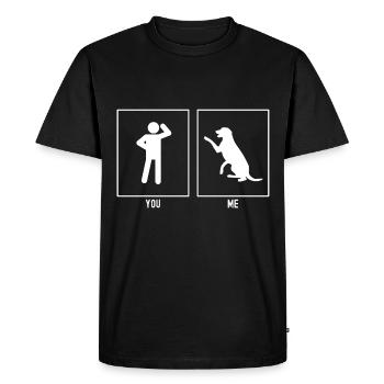 You - Me - Friendly Dog - Men's Premium Organic T-Shirt - black - Front - Nico (187cm)