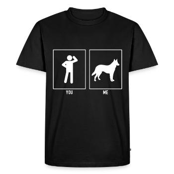 You - Me - Dog Standing - Men's Premium Organic T-Shirt - black - Front - Nico (187cm)