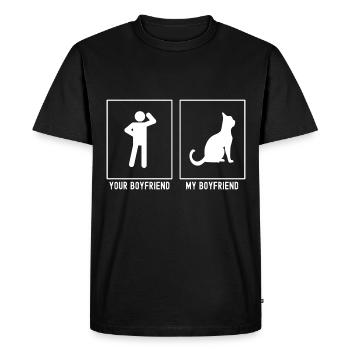 Votre ami - Mon ami - Patient chat - T-shirt Premium bio Homme - noir - Devant - Nico (187cm)