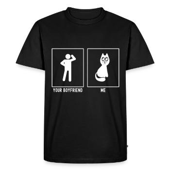 Ton ami - Moi - Chat grands yeux - T-shirt Premium bio Homme - noir - Devant - Nico (187cm)